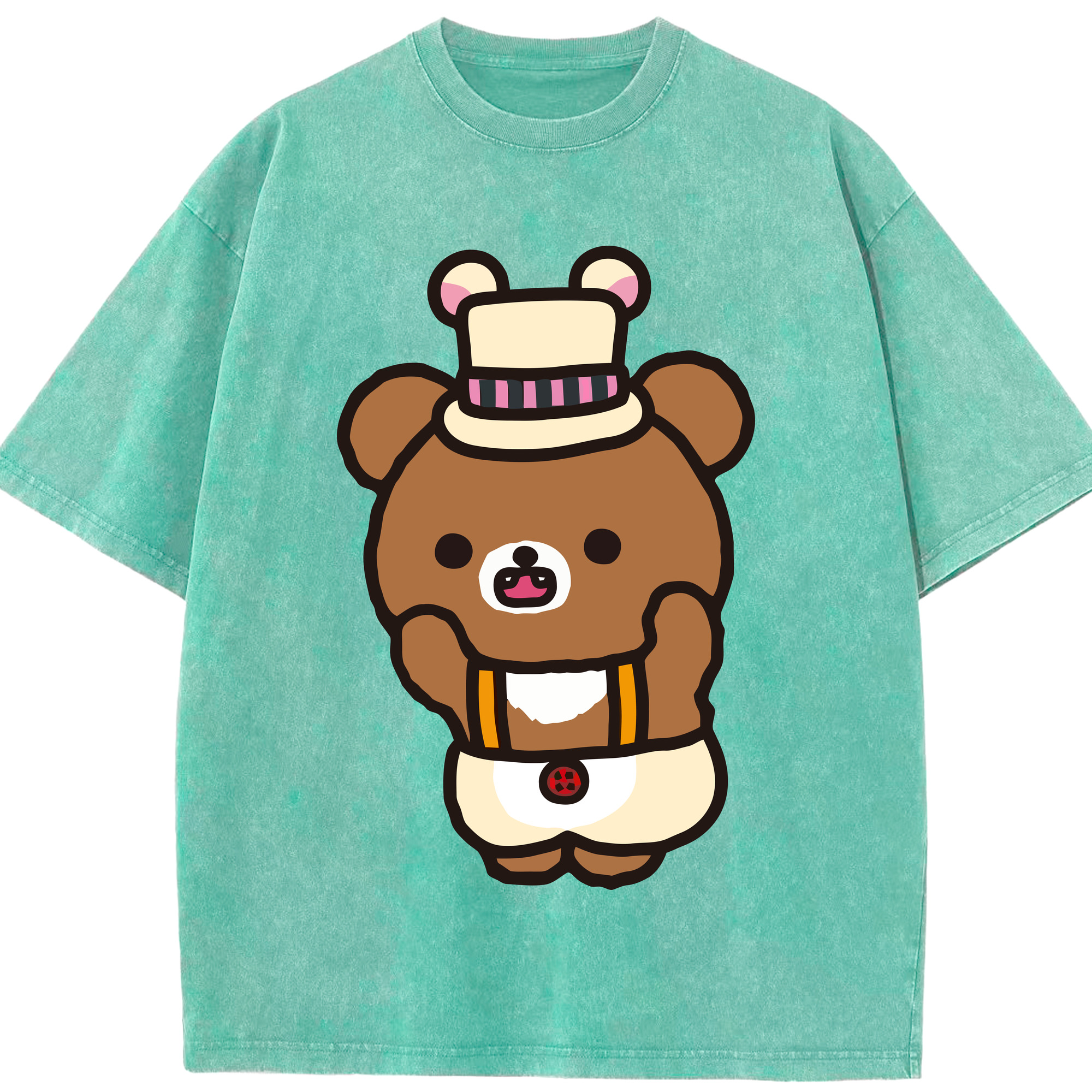 （画像用） リラックマ リラックマ キイロイトリ Rilakkuma Korilakkuma Kiiroitori 綿100% ヴィンテージ風 半袖Tシャツ（フロントプリント）